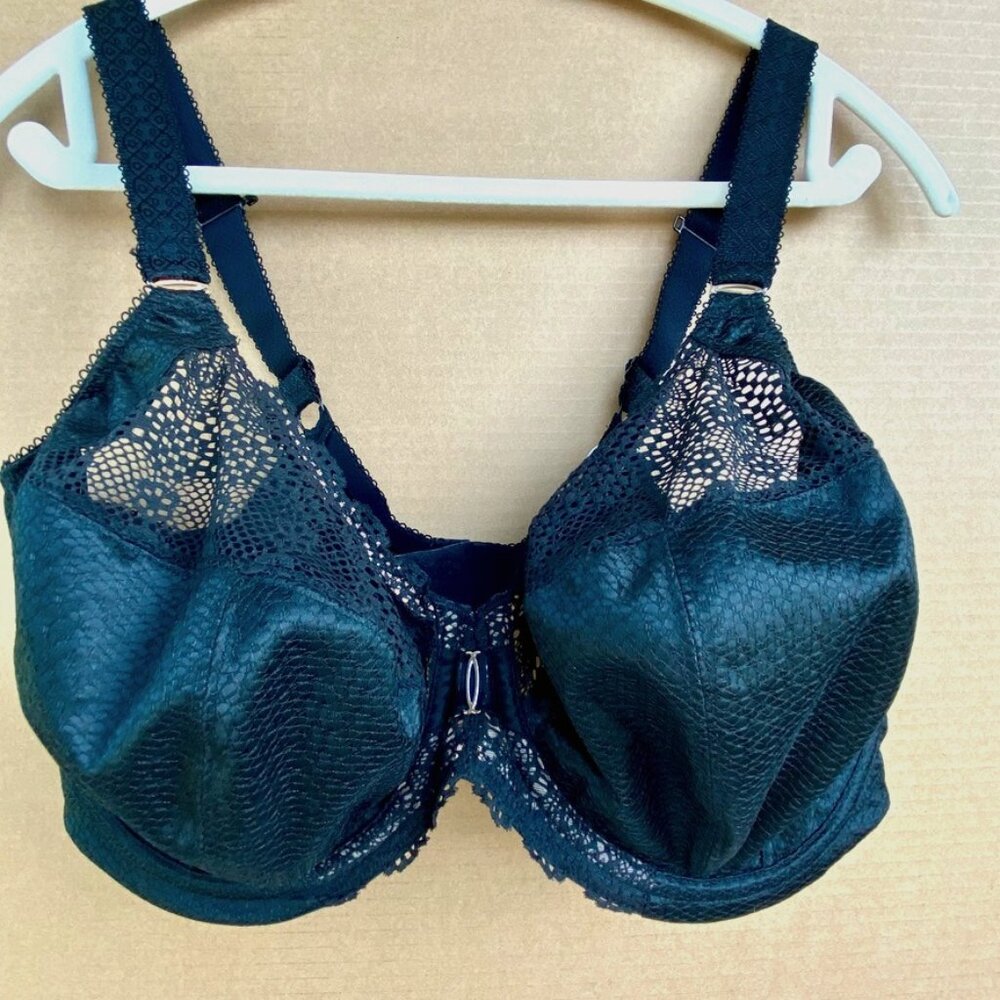Elomi Black Lace Bra Sz 38J NWT